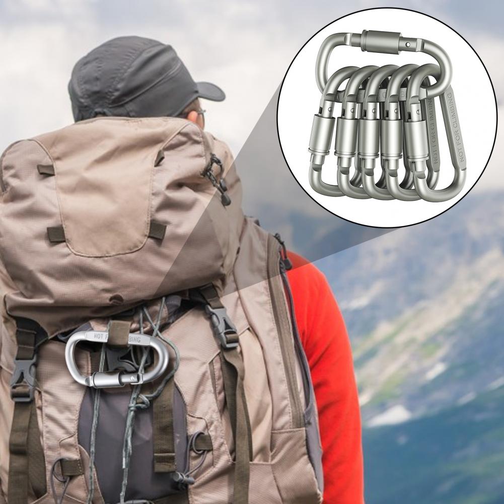 Carabiner Locking D - Mosquetões de Segurança para Chaveiro, Conjunto