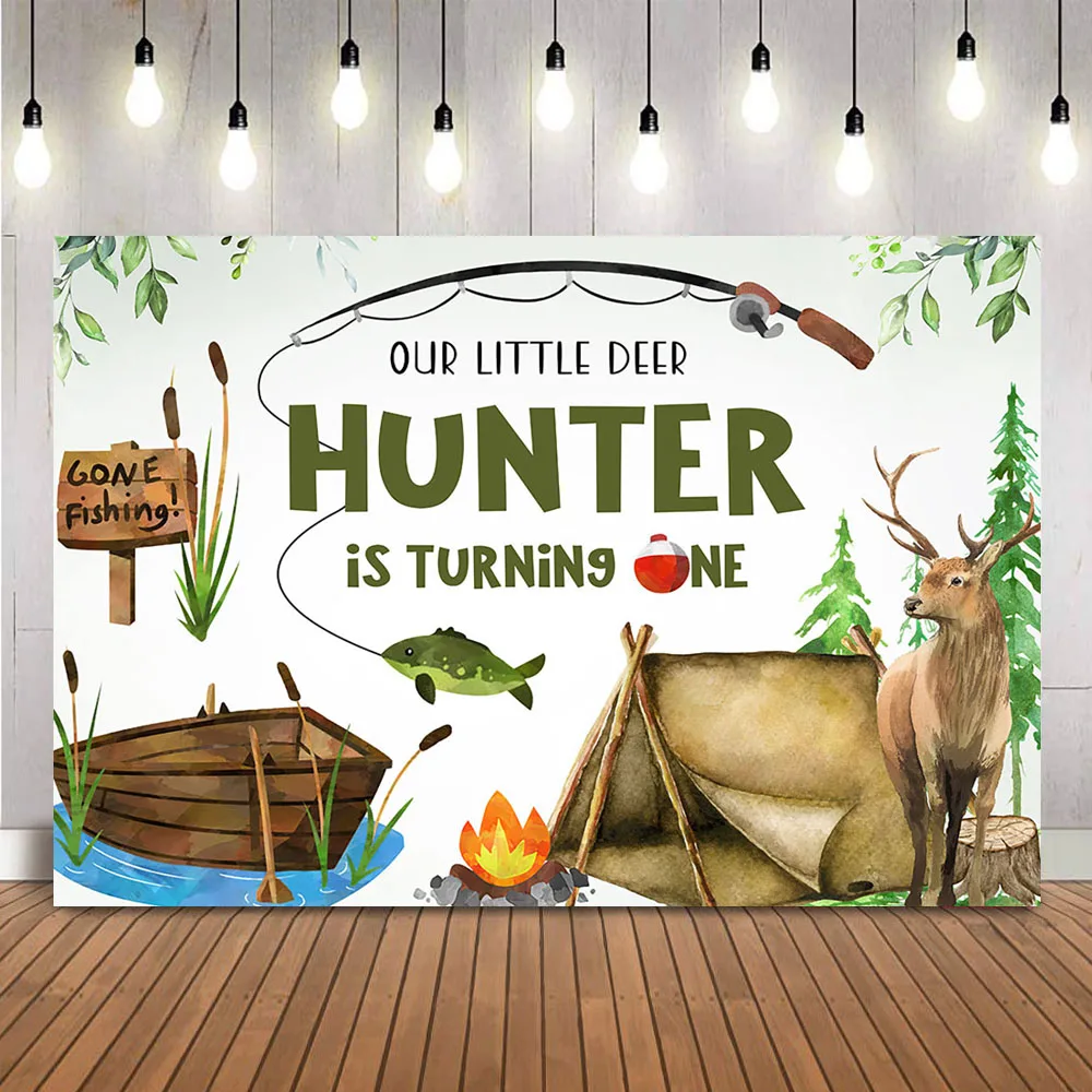 Outdoor Adventure Background - Caça pesca aniversário pano de fundo
