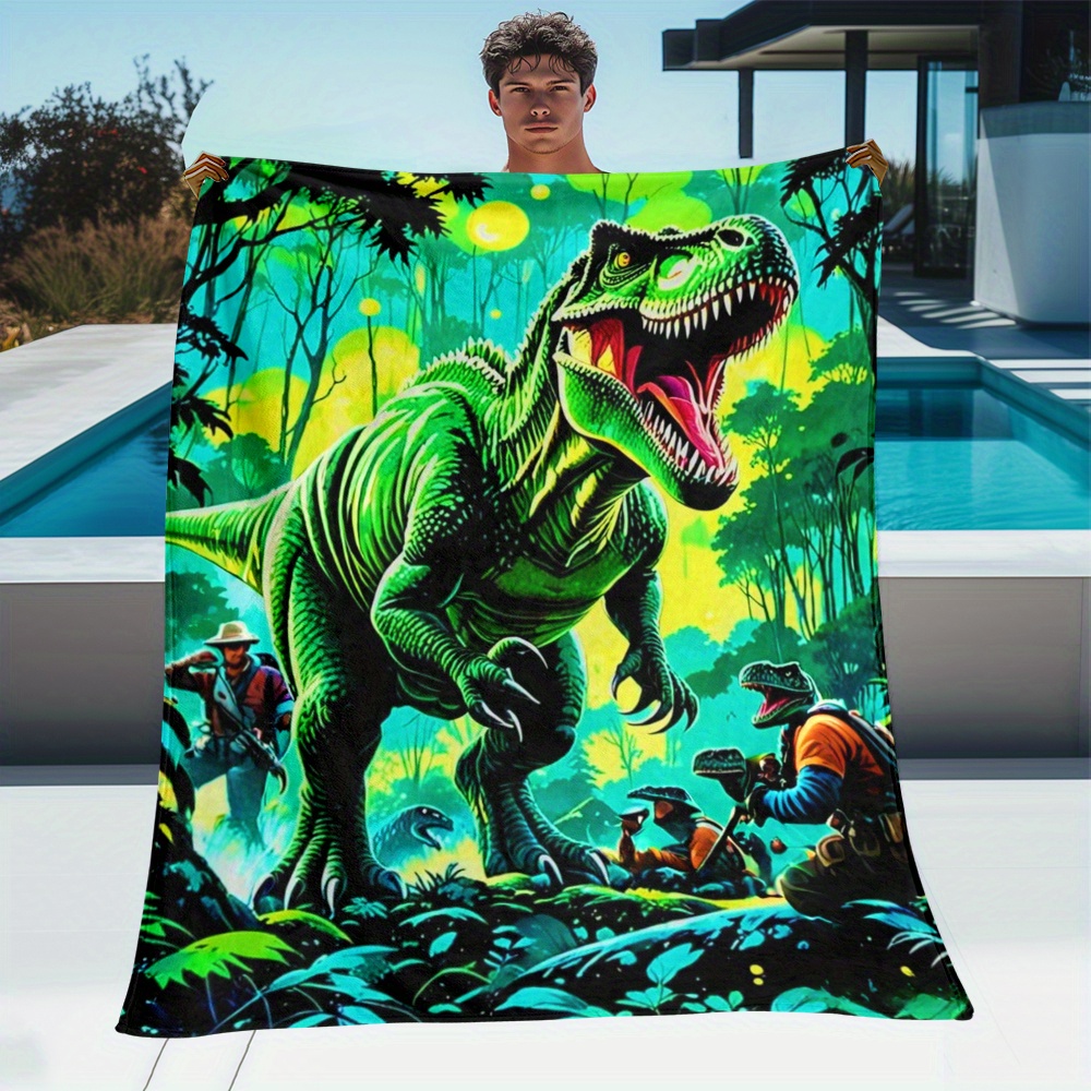 Outdoor Adventure Boys - Dinossauro t rex selva aventura cobertor