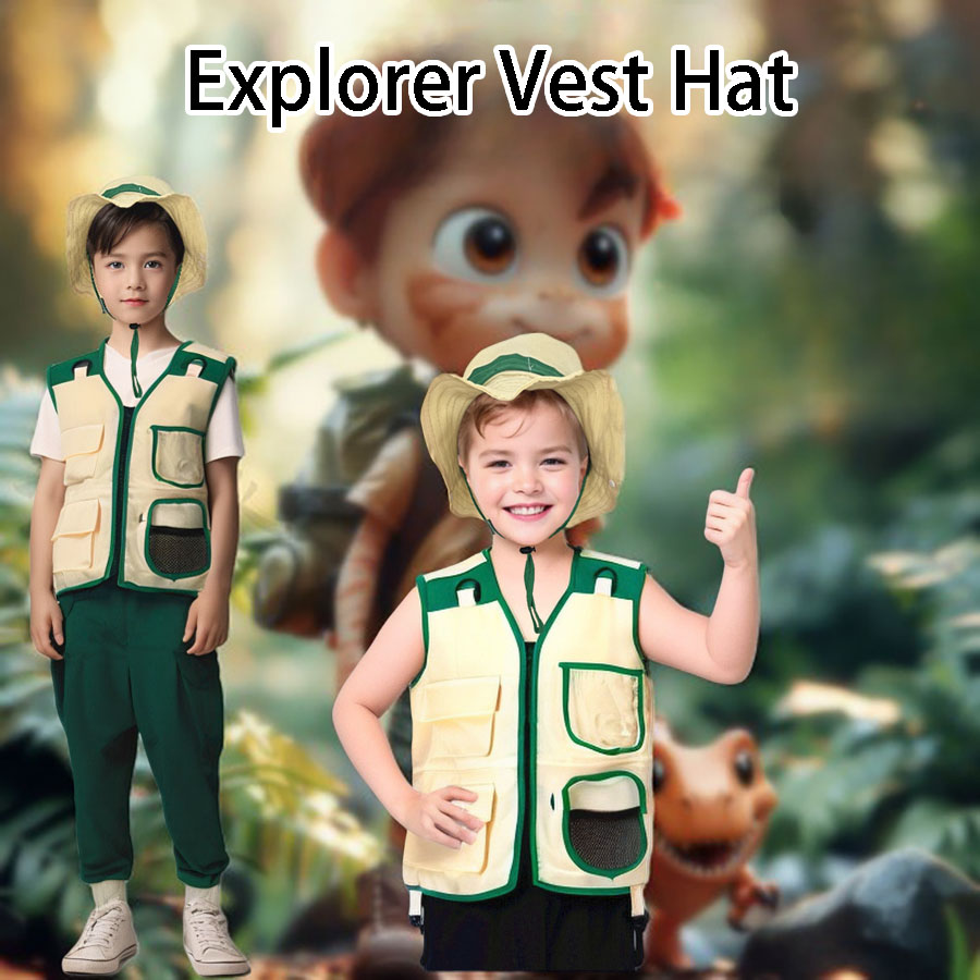 Outdoor Adventure Activities For Kids - Colete e chapéu para campismo infantil,
