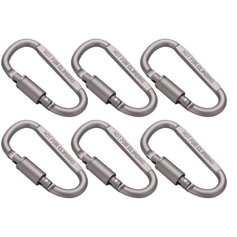 Carabiner Locking D - 6 pçs mosquetão de alumínio clipe
