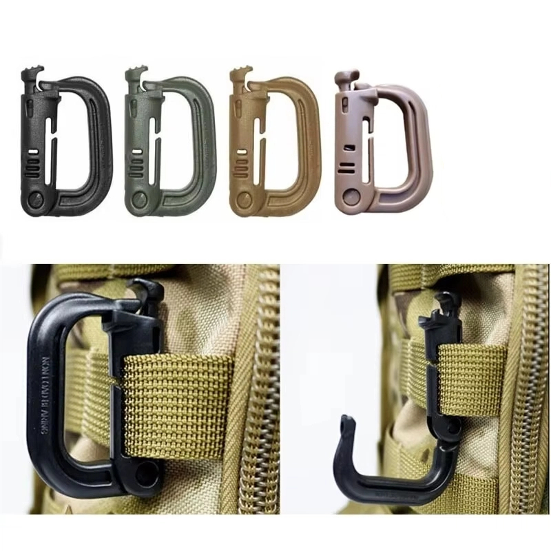 Carabiner Locking D - 2 Peças Mosquetão Tático MOLLE com