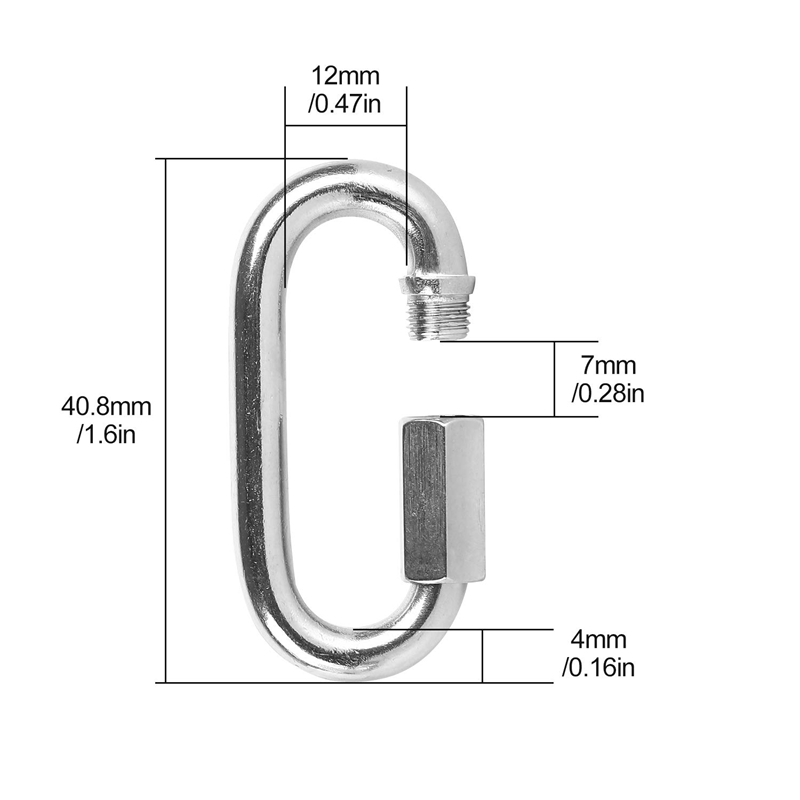 12 Peças Elo Rápido 4MM Conect - Carabiner Locking D avaliação e preço